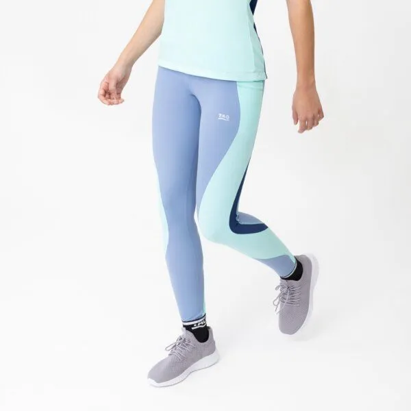 TAO Sportswear TAO Sportswear Atmungsaktive Damen Lauftight Finola mit Anti-Rutsch-Gummi und UV-Schutz, Grau/türkis, – Produktbild 2 von 4