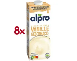 Alpro Alpro Pflanzenmilch Vanille, 8x 1 Liter Sojadrink – Produktbild 1 von 1
