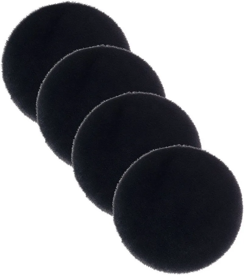 ASTRA Teppich Elda, rund, Höhe: 13 mm, runde Dekofelle im 4 er Set, kuschelweich, Wohnzimmer, Kinderzimmer, Schwarz, – Produktbild 2 von 3