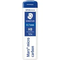 Staedtler STAEDTLER Ersatzminen für Druckbleistifte 'Mars micro carbon' Ø 0,7 mm, 12 Stk., HB – Produktbild 1 von 1