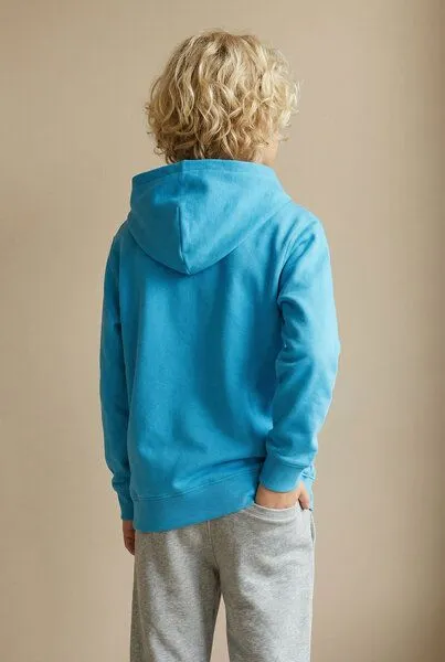 THE FACE OF ELEMENTS THE FACE OF ELEMENTS Playful Color Rush - Relaxed Fit Kids Hoodie aus 100% Bio-Baumwolle, Sky blue (blau), – Produktbild 3 von 4