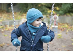 Pickapooh Pickapooh Baby und Kinder Fäustlinge Bio-Schurwolle Fleece petrol Gr.1 (bis 9 Monate) – Produktbild 1 von 1