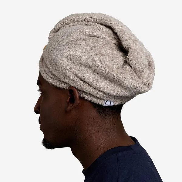 Qupro Qupro Spar-Set Turban-Handtuch & Scrunchies vegane Seide, Silver grey, – Produktbild 2 von 8