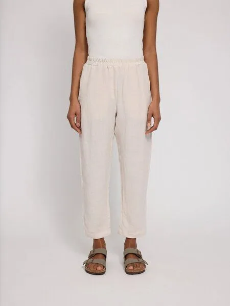 Mazine Mazine Hose - Straight Leg Linen Pants - aus 100% Leinen, Moon (weiß), – Produktbild 1 von 3