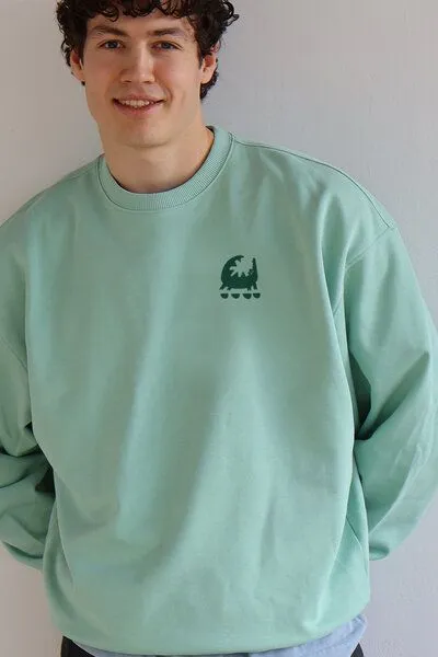 Kultgut Kultgut ProPlanet - Artdesign - Biofair Sweatpullover / an ordinary crocodile, Grün, – Produktbild 3 von 4