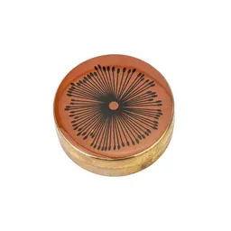 El Puente El Puente Dose aus Messing in Orange mit Blumen-Motiv | Fair Trade & Handmade aus Indien – Produktbild 1 von 1