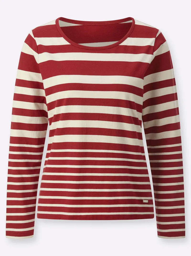 Witt Ringelshirt kirsche-sand-geringelt, Kirsche-sand-geringelt, – Produktbild 1 von 2