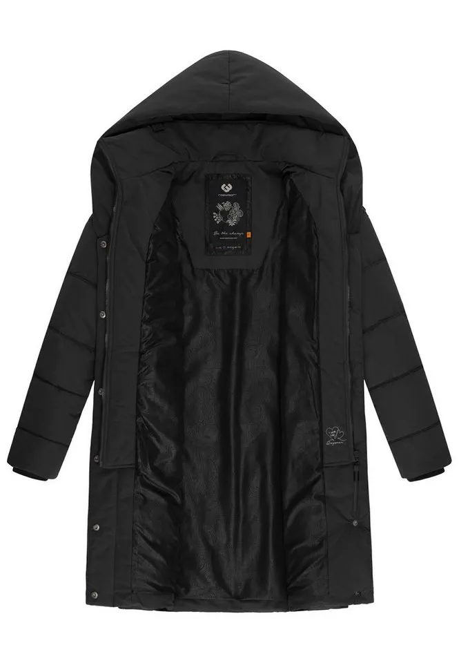 ragwear ragwear Steppmantel Natalka stylischer, gesteppter Winterparka mit gefütterter Kapuze, Schwarz, – Produktbild 3 von 3