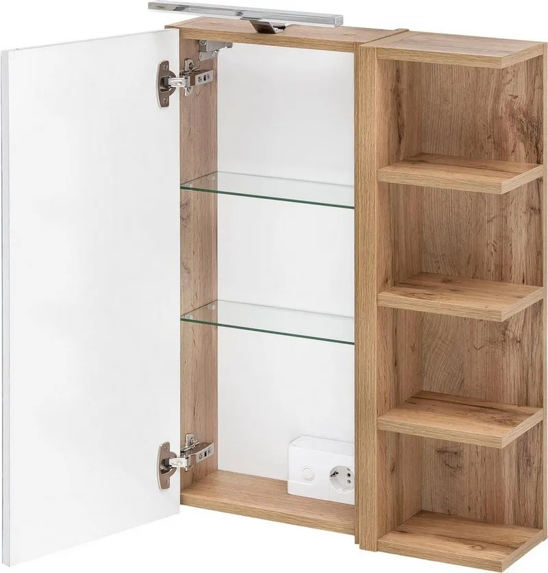Schildmeyer Spiegelschrank Spiegelschrank,melaminharzbeschichtet, Made in Germany, B: 50 cm Solide Verarbeitung - Dieses Produkt ist in Deutschland gefertigt, Beige, – Produktbild 1 von 5