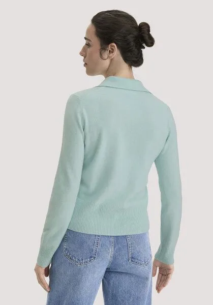 hessnatur hessnatur Strickjacke Regular aus Schurwolle mit Cashmere, Polargrün, – Produktbild 2 von 4