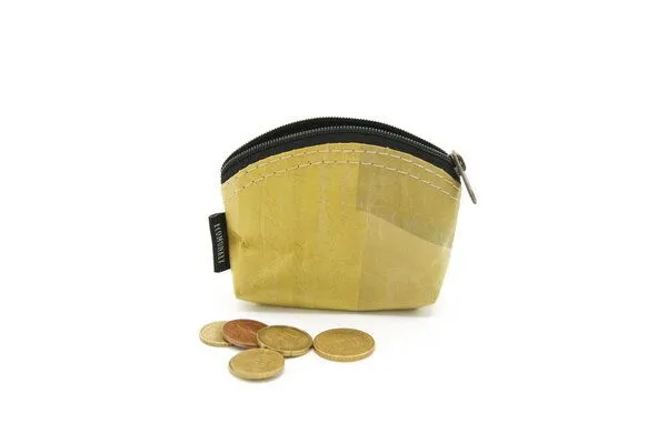 ECOMONKEY ECOMONKEY® Kleines Münzportemonnaie aus Bananenblättern, Gelb, – Produktbild 2 von 4