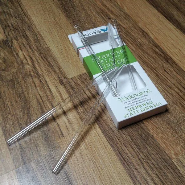 Dora's Dora's Borosilikatglas Trinkhalme mit Reinigungsbürste – Produktbild 4 von 4