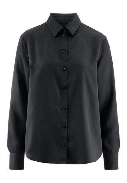 hessnatur hessnatur Bluse Relaxed aus TENCEL Lyocell, Schwarz, – Produktbild 3 von 5