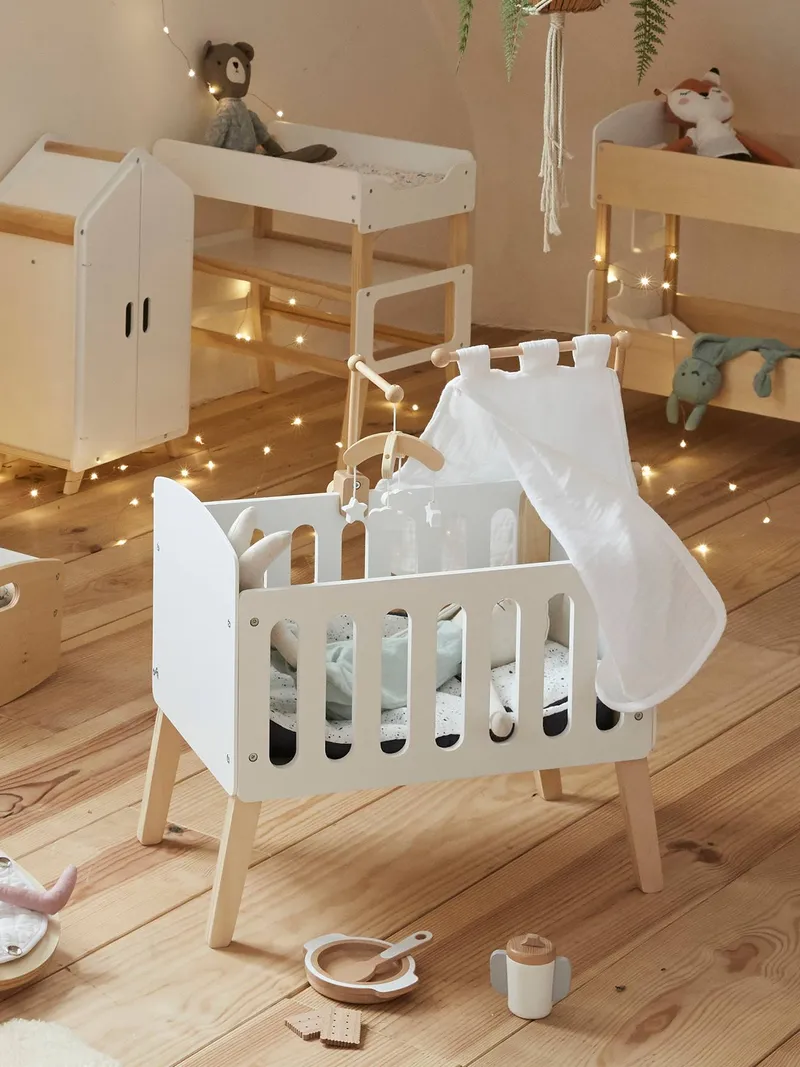Vertbaudet Puppen-Mobile PETITE MAISON Holz FSC®, Weiß/braun, – Produktbild 2 von 4
