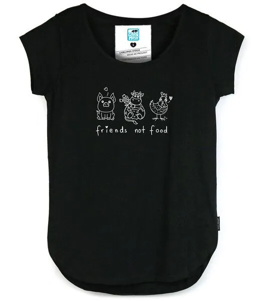 Gary Mash GARY MASH Shirt Asheville Friends not Food aus Bio-Baumwolle, Schwarz, – Produktbild 2 von 4