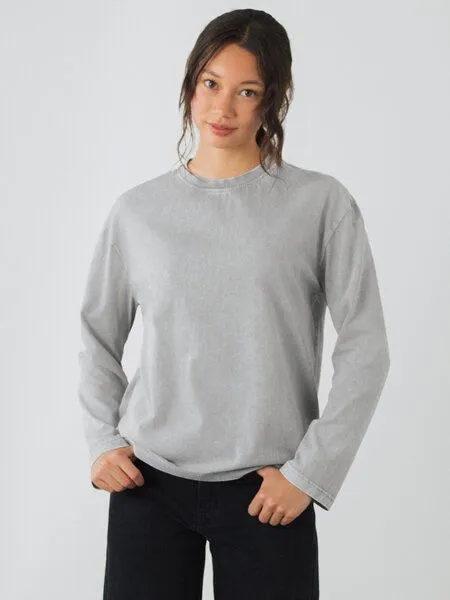 Honest Basics Honest Basics OG Langarmshirt aus Bio- und recycelter Baumwolle, Limestone, – Produktbild 1 von 4