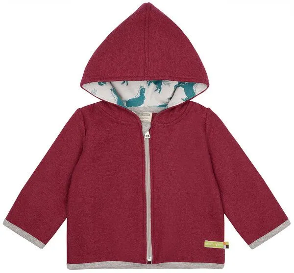 loud + proud loud + proud Babys & Kinder Jacke Wollwalk, GOTS-zertifiziert, Berry(pink), – Produktbild 1 von 2