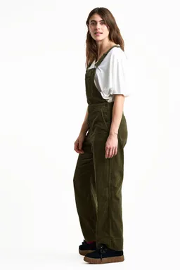 KOMODO KOMODO Damen vegan Leni Latzhose Aus Cord Khaki – Produktbild 1 von 1