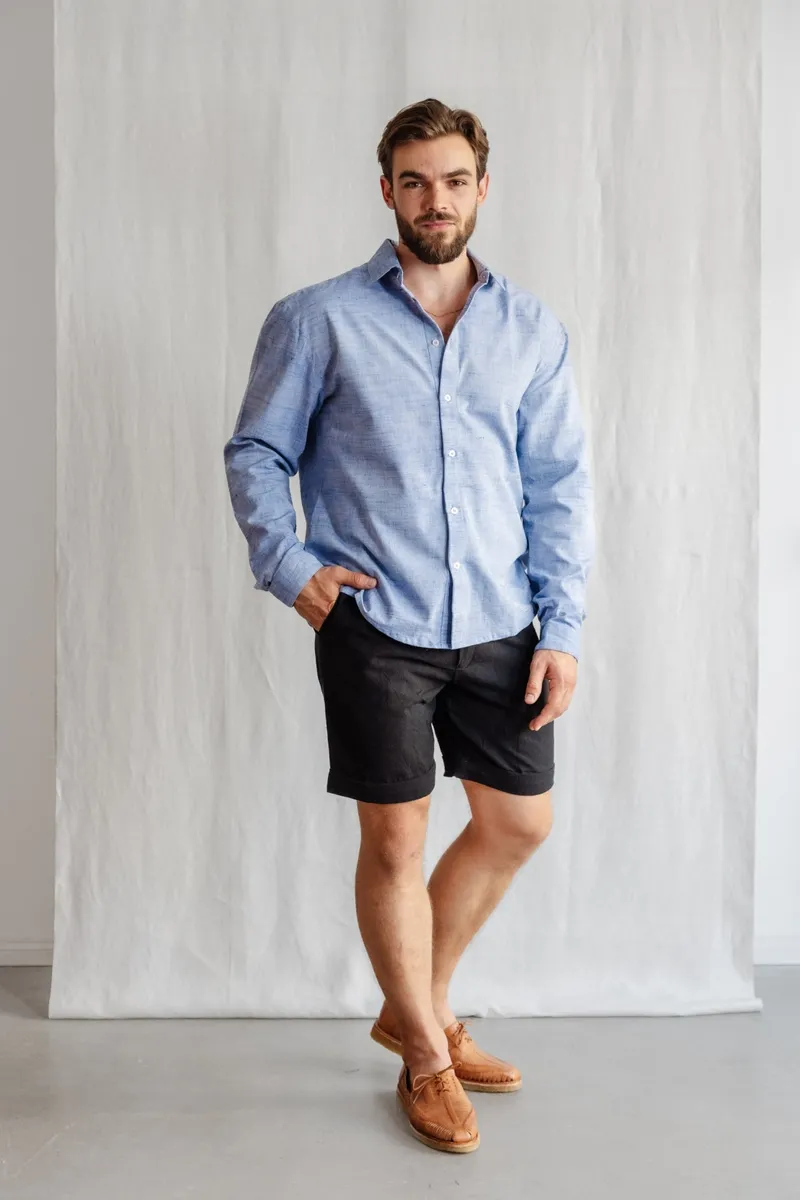 Jyoti - Fair Works Jyoti - Fair Works Herren vegan Hemd Himat Hellblau, Hellblau, – Produktbild 2 von 2