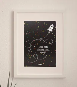 päfjes päfjes Ich bin dann mal weg / Weltall - Poster A4 – Produktbild 1 von 1