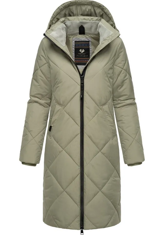 ragwear ragwear Steppmantel Rebela stylischer Winterparka mit abnehmbarer Kapuze, Gelb|grün, – Produktbild 2 von 4