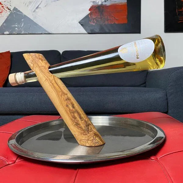 NATUREHOME NATUREHOME Weinflaschenhalter aus Olivenholz diagonal stehend – Produktbild 4 von 4