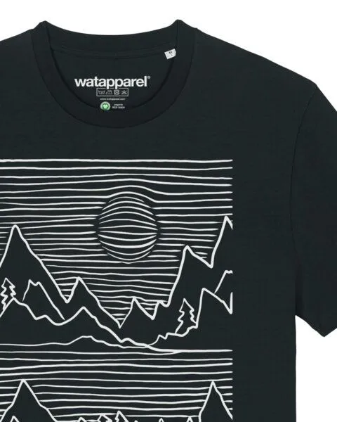 watapparel watapparel T-Shirt Unisex Mountains, Black, – Produktbild 3 von 3