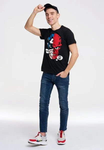 LOGOSH!RT LOGOSH!RT Marvel - Captain America - Red Skull - Bio T-Shirt, Schwarz, – Produktbild 2 von 4