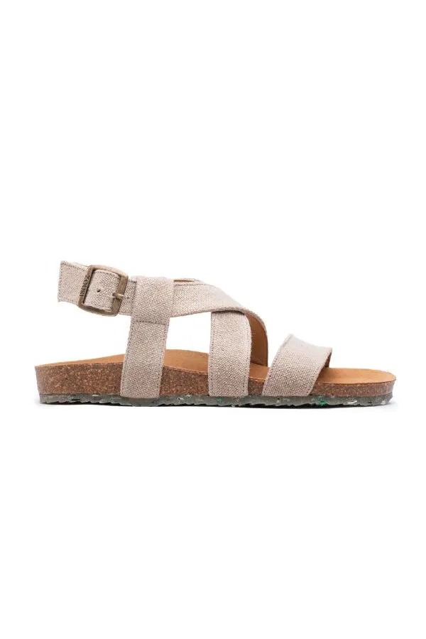Zouri Zouri Damen vegan Sandalen Sand Leinen, Beige, – Produktbild 1 von 1