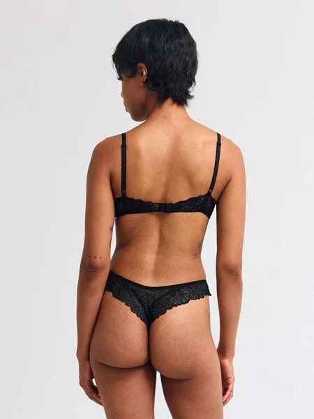 erlich textil erlich textil Fluid Lace bügelloser BH mit Spitze aus recyceltem Polyamid, made in Europe, Schwarz, – Produktbild 5 von 5