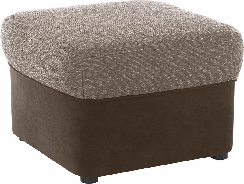 DOMO collection Polsterhocker SARAFINA 61x61 cm, hochwertig und komfortabel, Beige|braun, – Produktbild 2 von 5