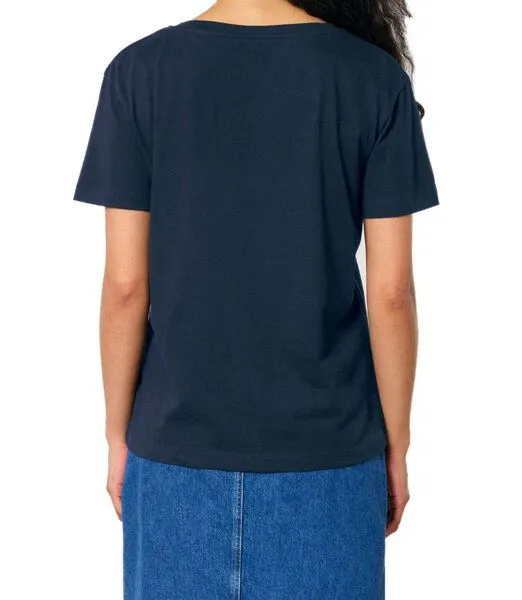 YTWOO YTWOO Damen-Scoop-Neck-T-Shirt aus Bio-Baumwolle, Navyblau, – Produktbild 1 von 4