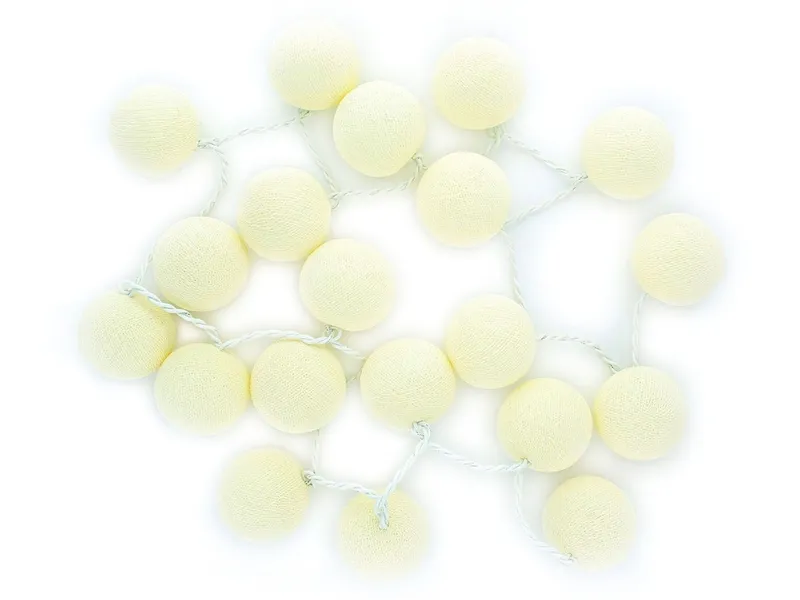 Caracol Caracol Kugel-Lichterkette 20 handgefertigte Kugeln, Creme, – Produktbild 2 von 2