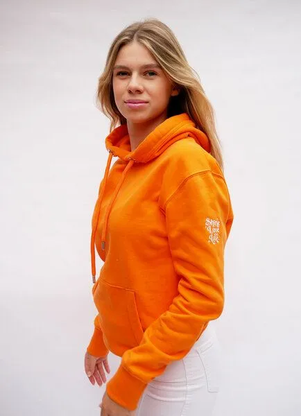 SPARKLES OF LIGHT SPARKLES OF LIGHT Basic Unisex Hoodie | SHINE LOVE LIVE, Orange, – Produktbild 2 von 4