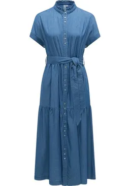 ragwear ragwear Maxikleid Liora Denim (1-tlg) Wadenlanges Jeanskleid mit Bindeband – Produktbild 1 von 1