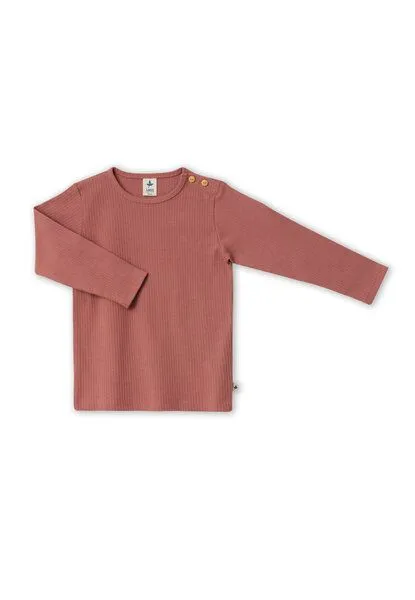 Leela Cotton Leela Cotton Kinder Ripp Langarmshirt aus 100% kba-Baumwolle 2068, Dunkel mauve, – Produktbild 1 von 3