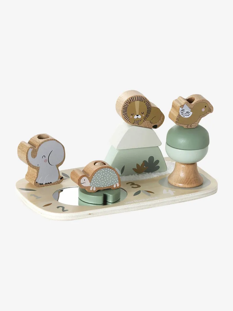 Vertbaudet Mitwachsendes Baby Stapelspiel TANSANIA aus Holz FSC®, Gelb, – Produktbild 2 von 4