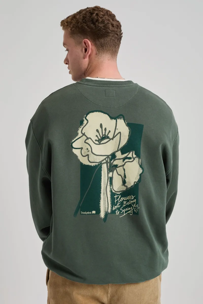 Trendsplant Trendsplant Herren vegan Sweatshirt Amapola Garden Topiary Grün, Grün, – Produktbild 2 von 2
