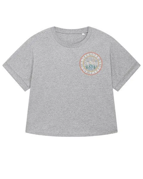 watapparel watapparel Oversize T-Shirt Frauen Adventure is out there, Heather grey, – Produktbild 1 von 2
