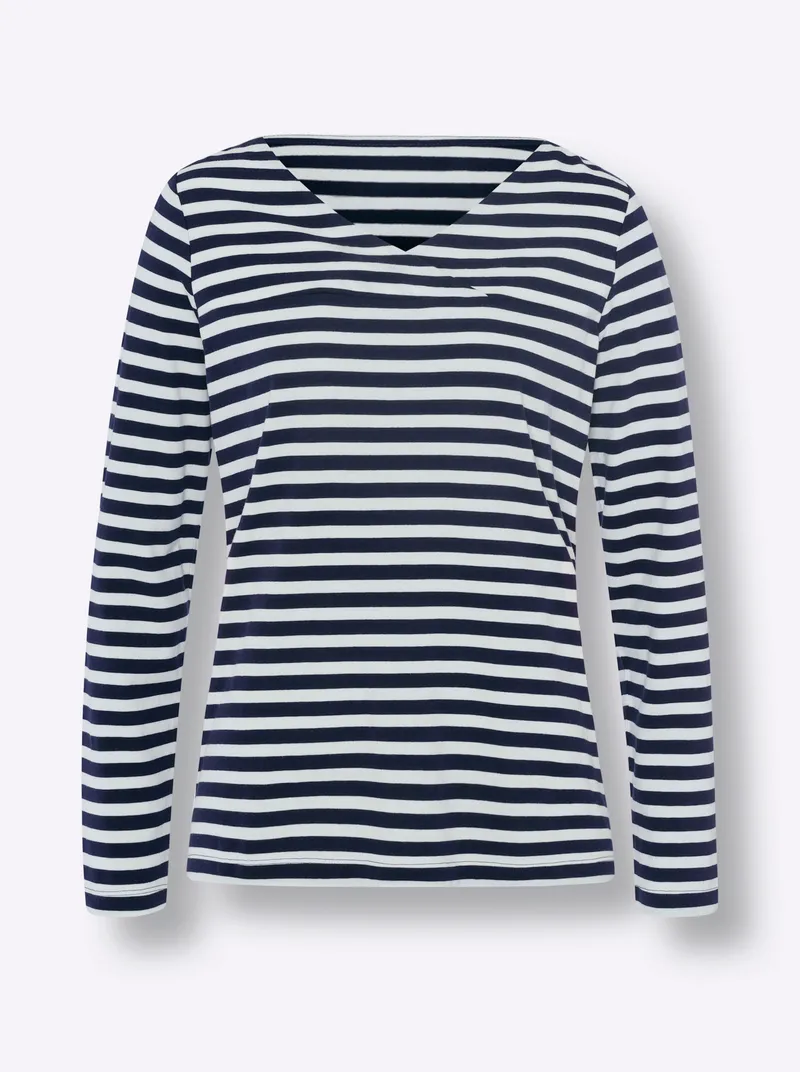 heine Ringelshirt, Marine-ecru-gestreift, – Produktbild 2 von 2
