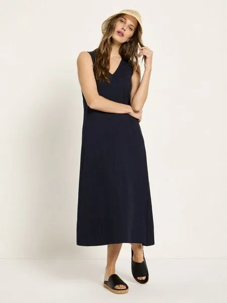 LANIUS LANIUS Maxikleid (GOTS) aus Bio-Baumwolle, Midnight, – Produktbild 1 von 4