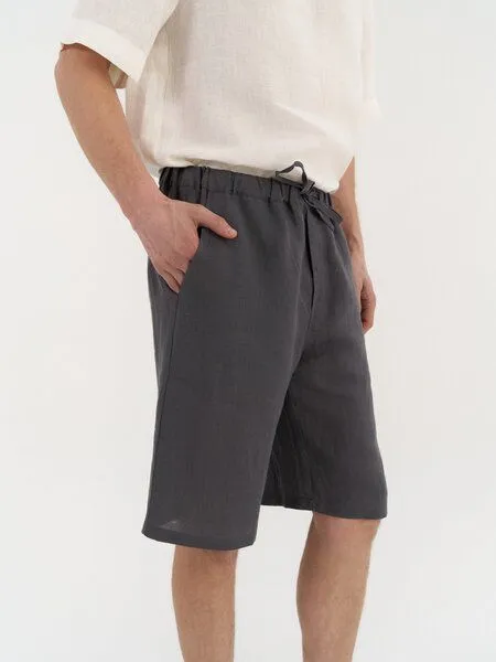 AmourLinen AmourLinen Klassische Leinenhosen HERMES, Charcoal (schwarz), – Produktbild 2 von 3