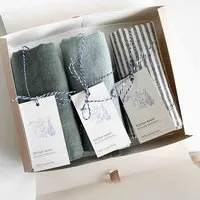 nordery nordery Geschenkbox mit 3 Geschirrtüchern aus 100% europäischen Leinen, Rosa karton, – Produktbild 5 von 8