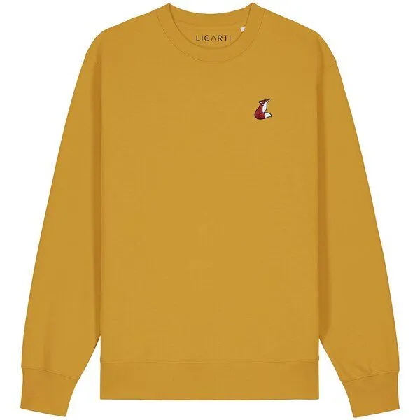 LIGARTI Bestickter Pullover – Valentina der Fuchs – LIGARTI Tiermanufaktur, Senfgelb, – Produktbild 1 von 3