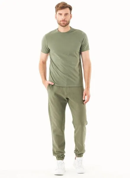 ORGANICATION ORGANICATION ESSENTIALS - PARSSA - Soft Touch Sweathose aus Bio-Baumwolle, Grün(olive), – Produktbild 2 von 3