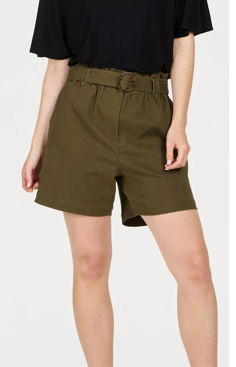 KOMODO KOMODO Damen vegan Shorts Amelia Khaki, Olivgrün, – Produktbild 2 von 2