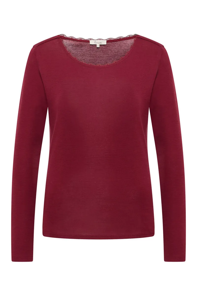 Tranquillo Longsleeve Noemiee aus Biobaumwolle - tibetan red / S – Produktbild 1 von 3