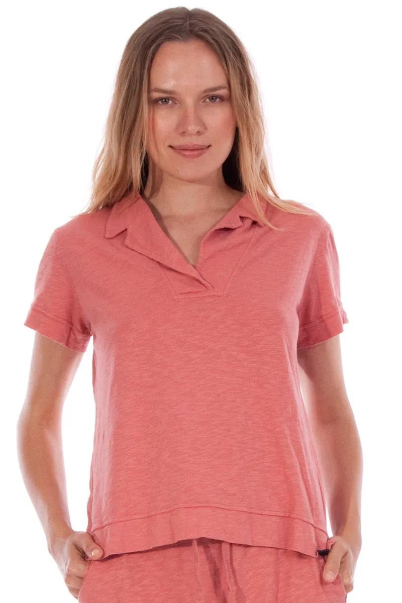 RAVENS VIEW IBIZA RAVENS VIEW IBIZA Damen vegan Polo-T-Shirt Alexa Clay Rot, Hellrot, – Produktbild 2 von 2