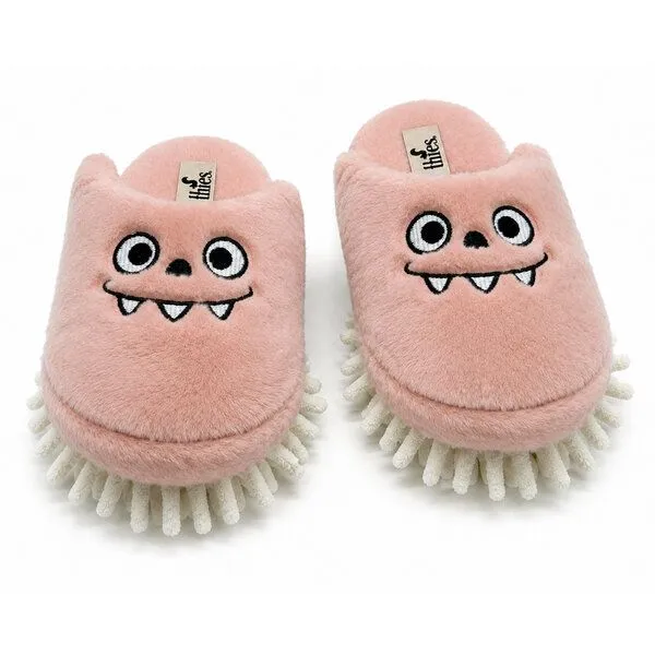 thies Veganer "thies ® Eco Monstimop Slipper" aus kuscheligem recyceltem PES, Apricot, – Produktbild 1 von 4