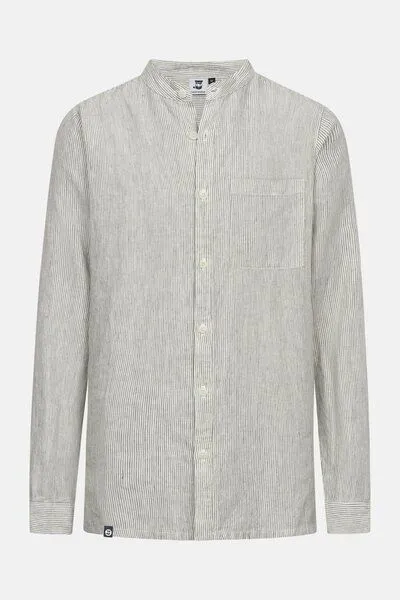 Hanseheld Hanseheld Leinenhemd Fischer Herren, Beige/dunkelgrün gestreift, – Produktbild 1 von 4